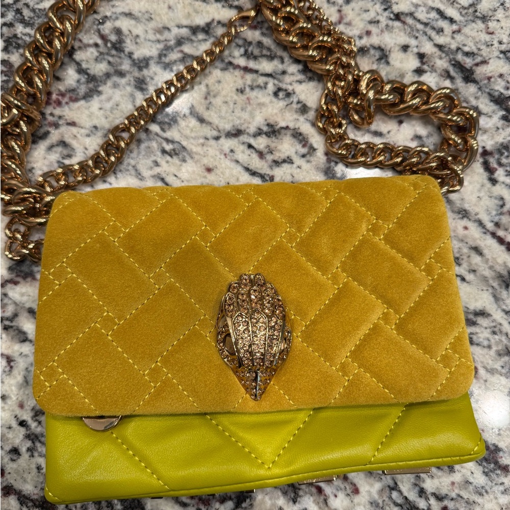 Kurt Geiger Mini Kensington Quilted Crossbody – Yellow/Gold
